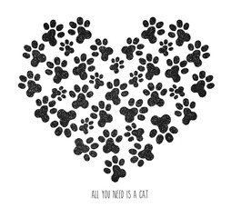 slogan graphic with cat paw