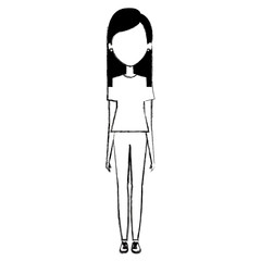 beautiful woman avatar character vector illustration design