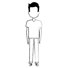 young man avatar character vector illustration design