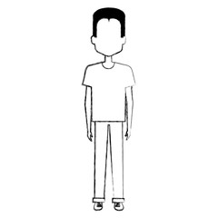 young man avatar character vector illustration design