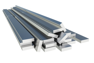 Steel metal profiles in corner shape - industry concept