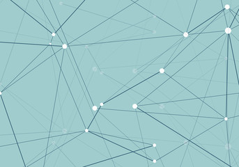 Obraz premium Abstract mess network design. Futuristic connected dots and lines molecular pattern. Vector background