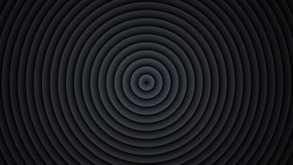 Concentric black circles abstract 3D render