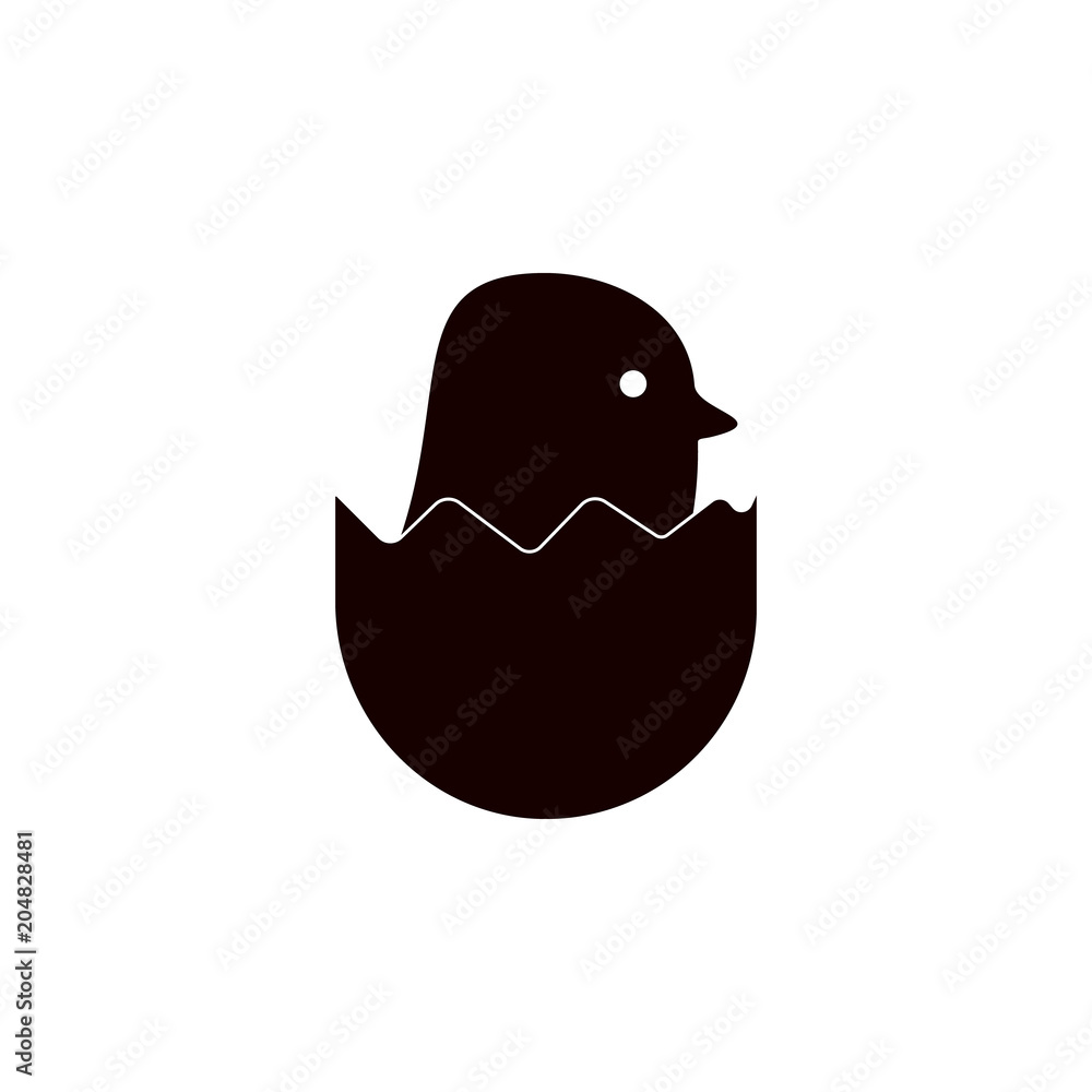Poster chicken in egg icon. element of farm for mobile concept and web apps. detailed chicken in egg icon c