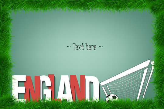 Frame. England and a soccer ball at the gate