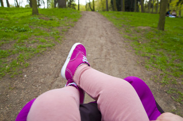 Walk with a baby carriage - baby point of view