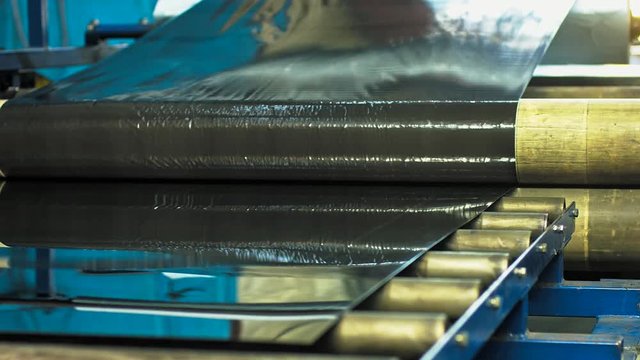 Metalworking factory production plant equipment in action