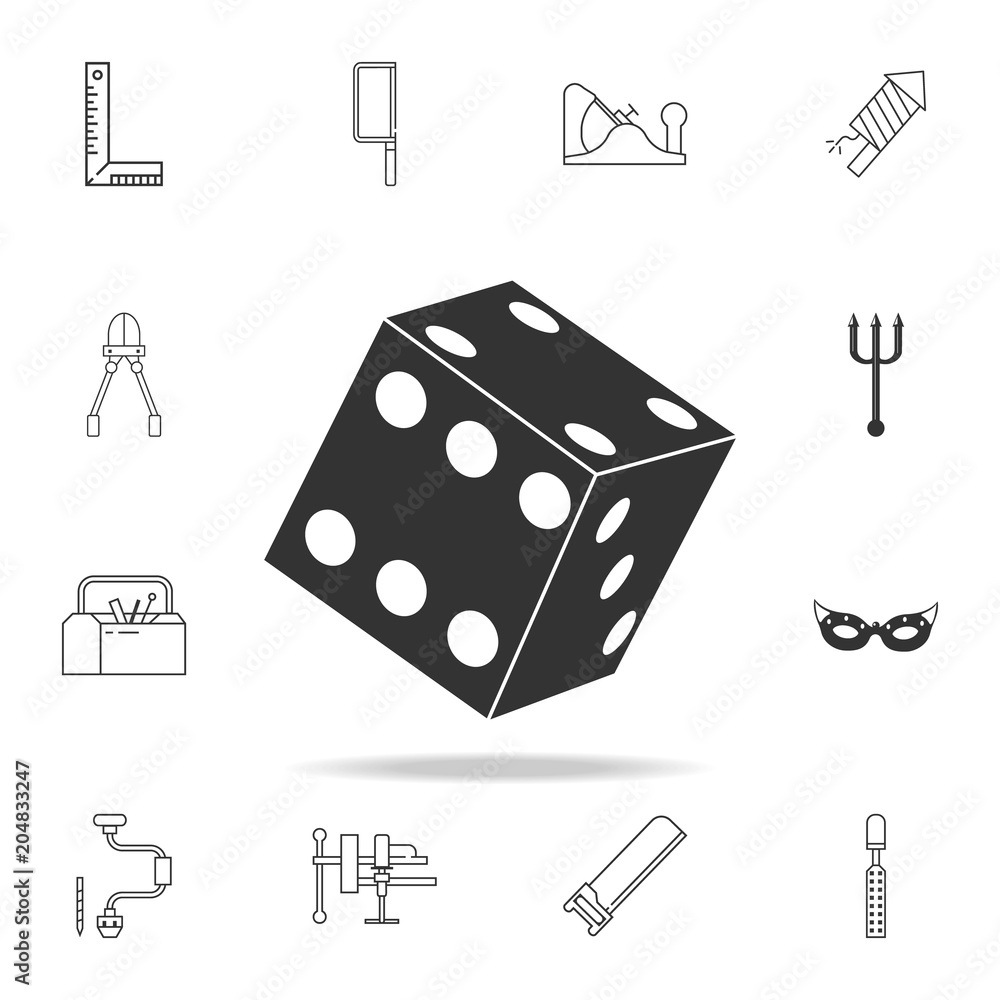 Poster vector dices icon. detailed set of web icons and signs. premium graphic design. one of the collectio