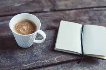 Coffee and notebook