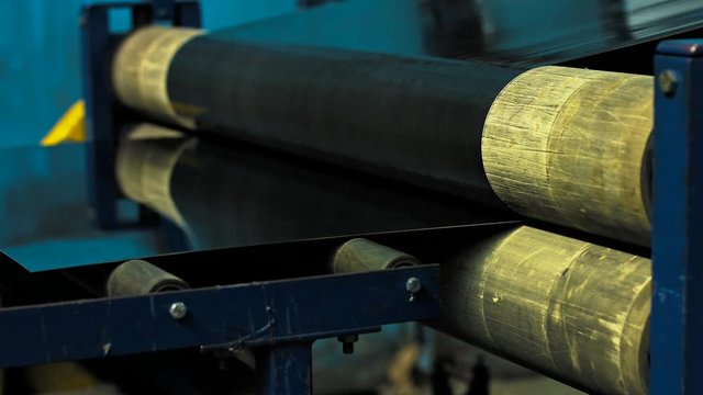 Metalworking factory production plant equipment in action