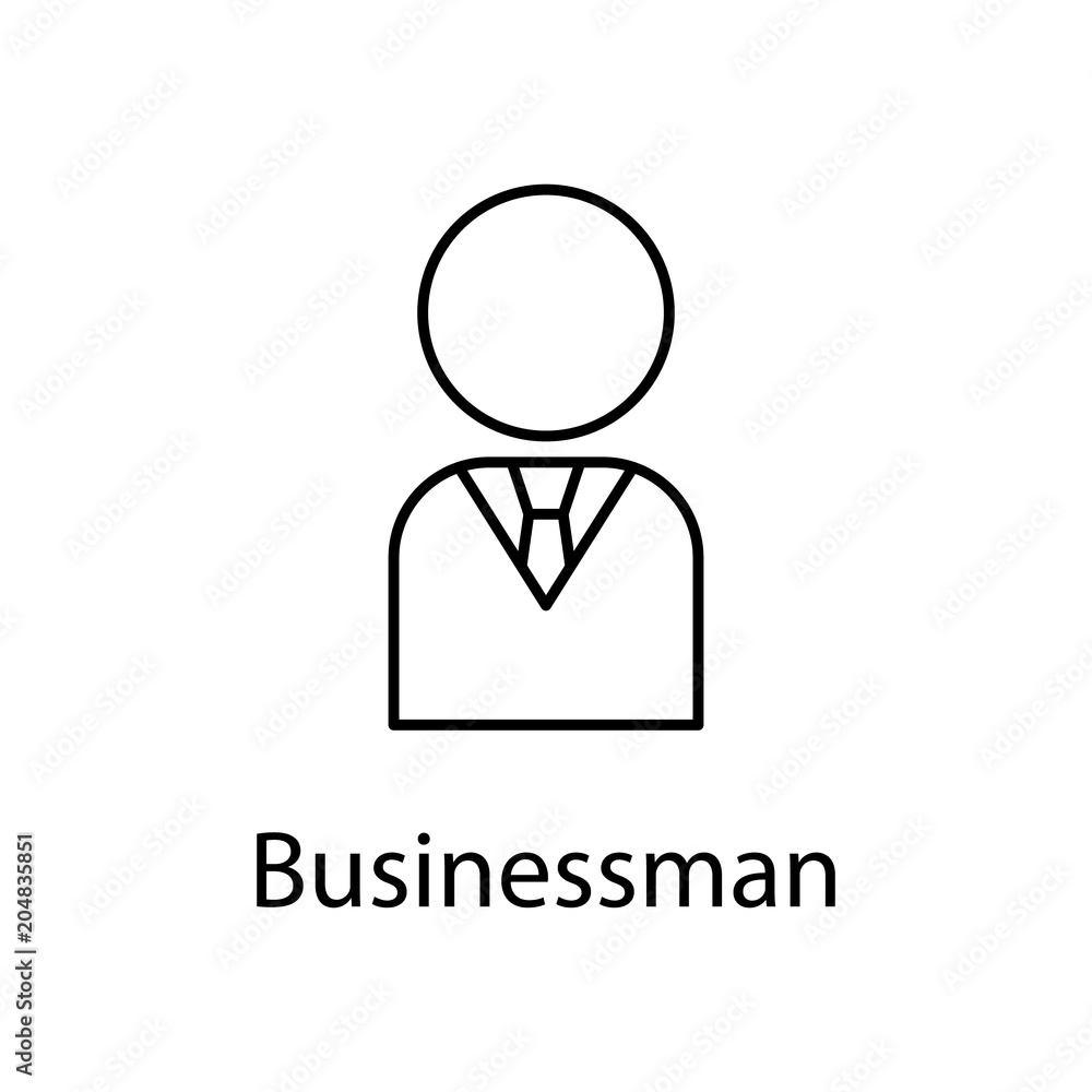 Poster businessman icon. element of web icon with name for mobile concept and web apps. detailed businessma