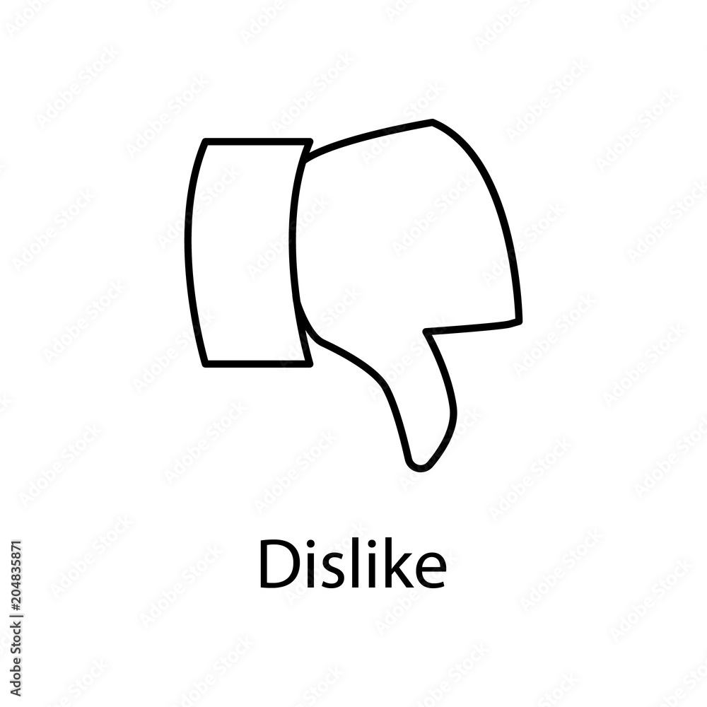 Poster dislike sign hand icon. element of web icon with name for mobile concept and web apps. detailed disl