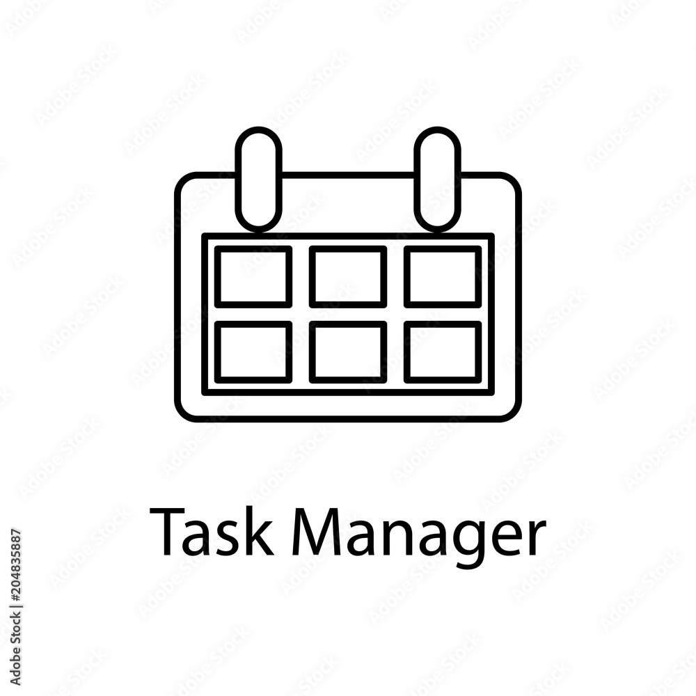 Poster task manager icon. element of web icon with name for mobile concept and web apps. detailed task mana