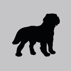Vector silhouette of a dog