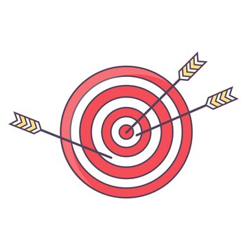 Vector Illustration Archery Target. Icon Business Strategy