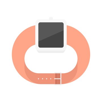 Vector Illustration Smart Watch. Icon Orange Smart Watch