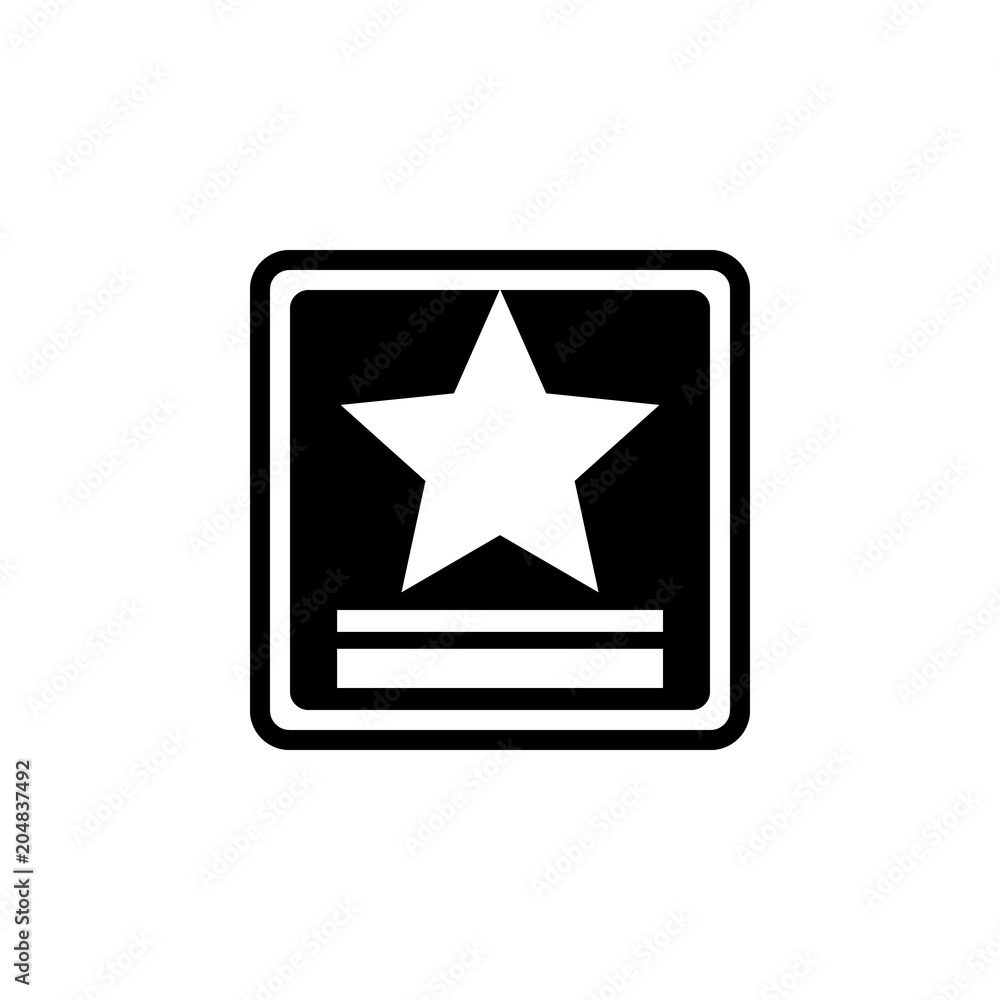 Aufkleber star in a square icon. element of military for mobile concept and web apps. detailed star in a squar