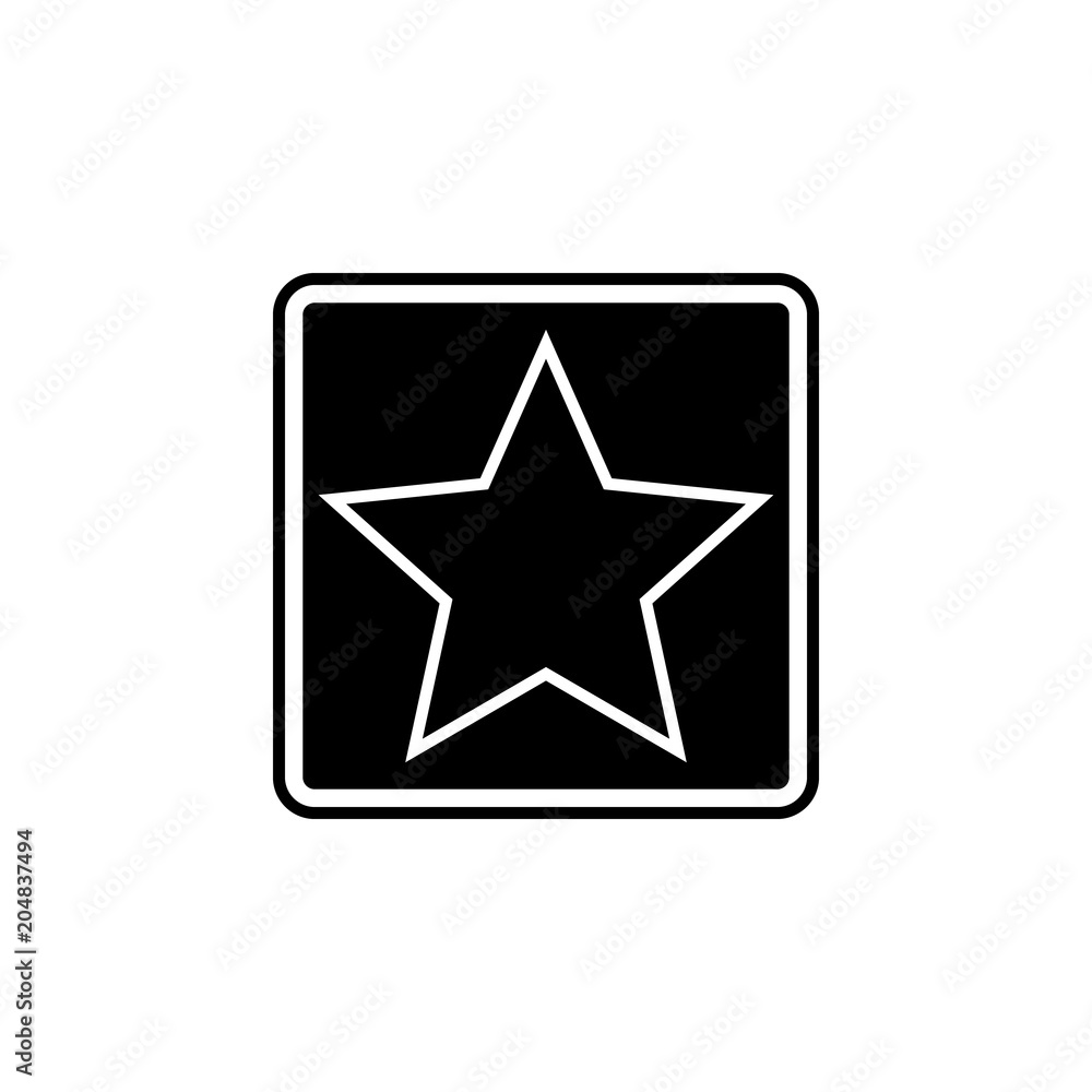 Poster star in a square icon. element of military for mobile concept and web apps. detailed star in a squar