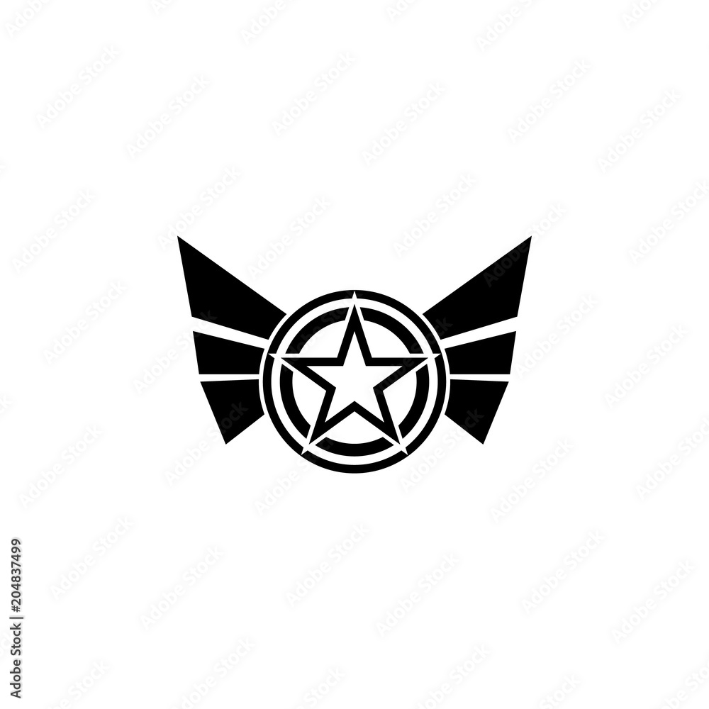 Poster star with wings icon. element of military for mobile concept and web apps. detailed star with wings 