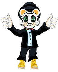 Animal panda in suit