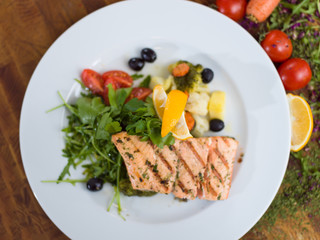 Salmon fillet steak