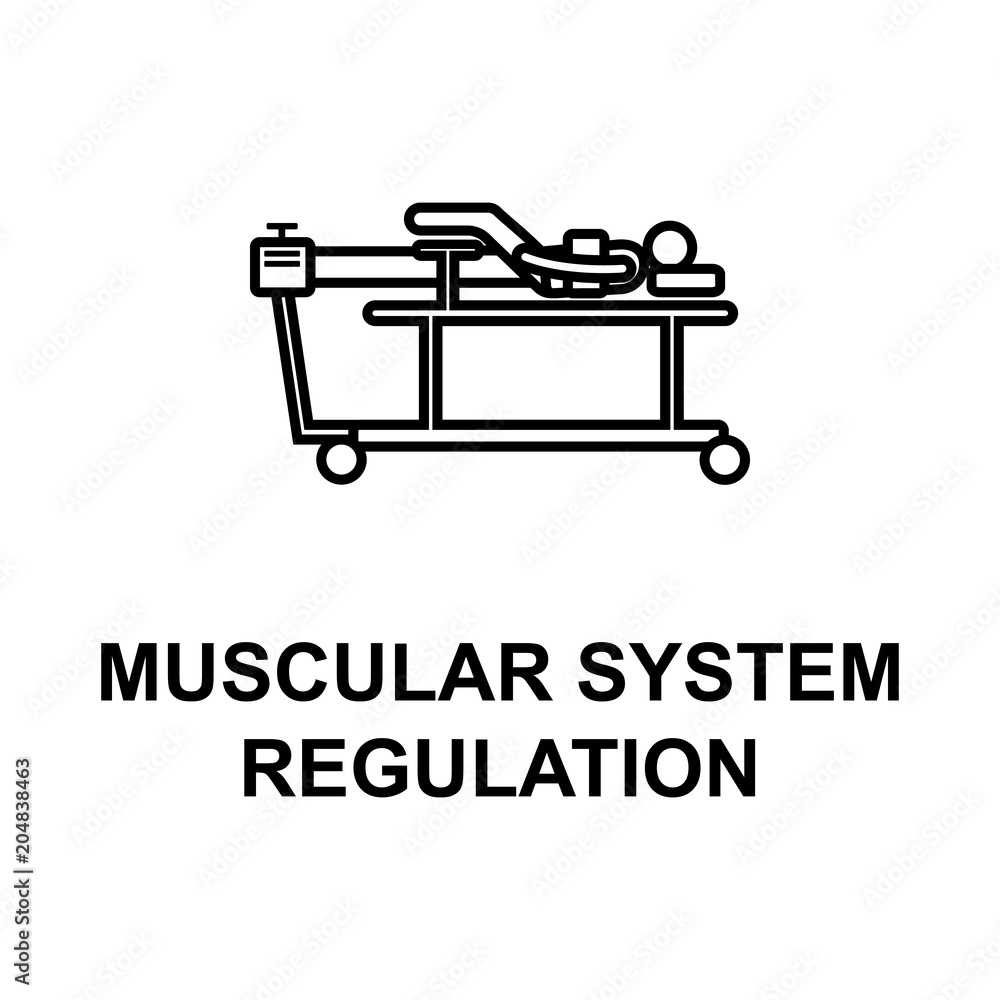 Aufkleber muscular system regulation icon. element of treatment with name for mobile concept and web apps. thi