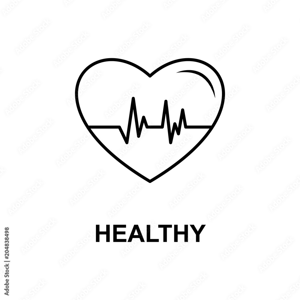 Aufkleber palpitation icon. element of treatment with name for mobile concept and web apps. thin line palpitat