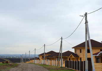 construction of wooden houses from a bar