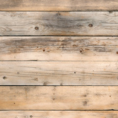 Fototapeta na wymiar Old wood plank wall background weathered distressed faded pine grain wooden texture surface photo square format