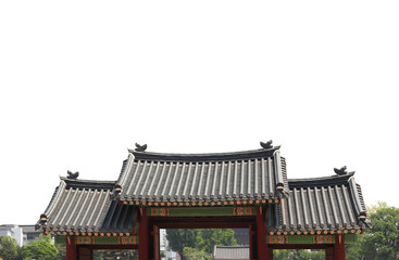 Fototapeta premium Korean roof on white