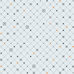 Abstraction of digital dot in circle and orange pattern background. Illustration vector eps10