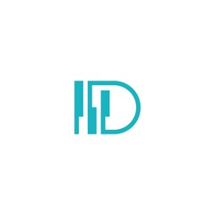 Obraz premium Letter D Razor Sharp Creative Abstract Icon Logo, Simple vector logo in a contemporary style. Cutlery, a sharp knife and the letter d.