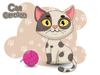 Cute Cartoon Cat Characters. Vector Illustration Cartoon styled.