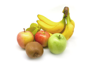 The isolated fresh and healthy fruit on white background