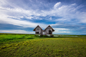 The twin houses have been abandoned for a long time. It is located between Ekachai, Miniature, Phatthalung. A place to visit while traveling. Keep up with lifestyle in Southern Thailand.