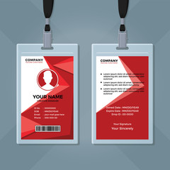 Red Vector Graphic ID Card Template