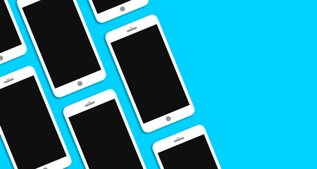 phones on blue back ground