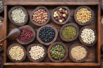 collection of different legumes for background