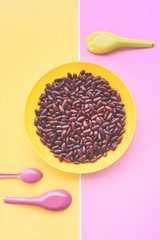 red kidney beans on plate for background