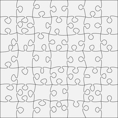 49 Grey Outline Background. Jigsaw Puzzle Banner.