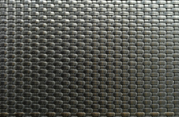 Black Wicker textured surface of interlaced nylon strings