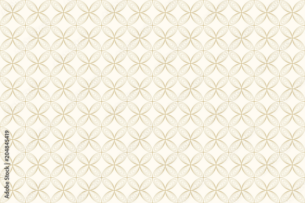 Poster Pattern circle seamless abstract background gold color and line. Geometric line vector.