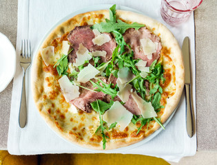 italian pizza in the restaurant