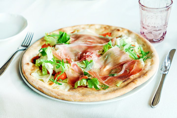 italian pizza in the restaurant