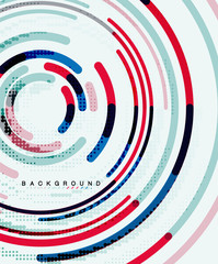 Circular lines, circles, geometric abstract background