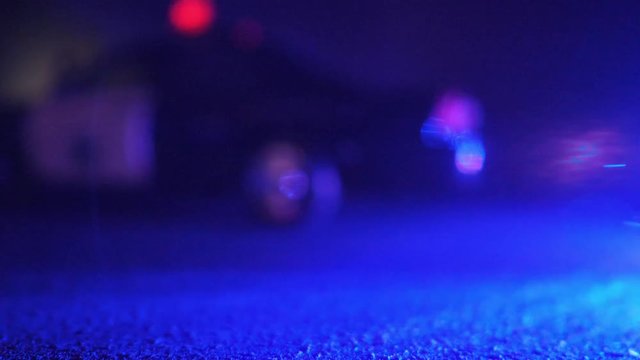 Police Patrol Car at Scene of Emergency (Optical Lens Defocus)