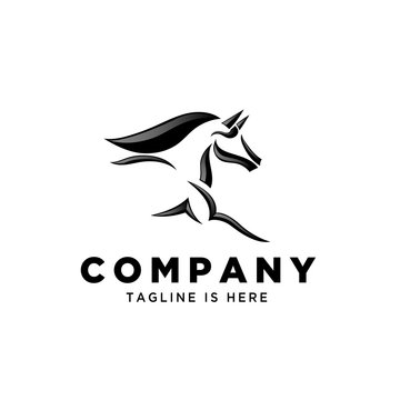 simple Fast speed horse logo