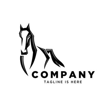 Front View Running Horse Logo