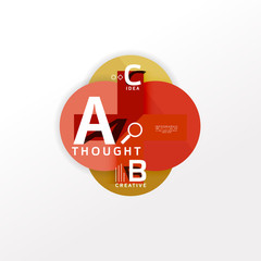 Geometric infographic banner, paper info diagram created with color shapes