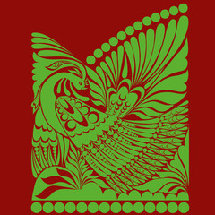  russian ornament. folklore ornament withe bird